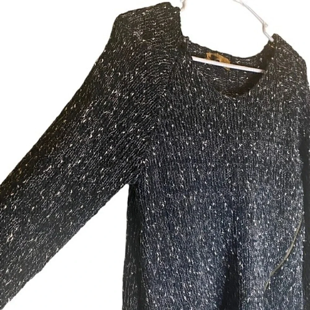Katsumi by Anthropologie Knitted Asymmetrical Sweater Black White Size M/L